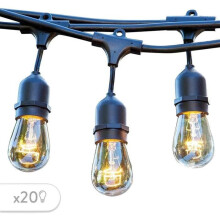 Lichterkette außen - LUMISKY - MAFY 20 LAMPEN - 10 m - 20 Vintage-Glühbirnen - E27 - Warmweißes LED