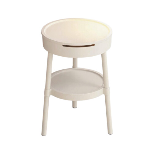 Multifunctional Side Table with Drawer White 1-Piece 1