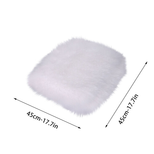 Car Seat Cushion Thickened Warm Pad for Front Seats White 2