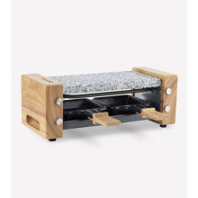 Raclettegerät HKOENIG - WOD2 - Für bis zu 2 Personen - Kochstein - Holzdesign - 350W
