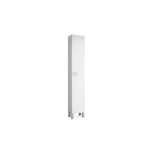Columna de baño de 2 puertas con almacenaje vertical en blanco brillo 182x30 cm Koncept