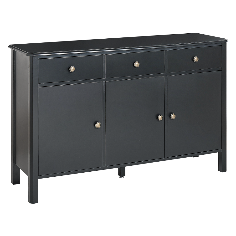 Beliani 3 Door Sideboard Olate Black