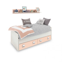 Cama doble juvenil con estante Kenia