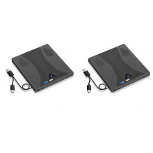 2X Graveur Blu-Ray Externe, Compatible avec Disques 100 Go, USB 3.0 et Lecteur DVD/CD/BD Type-C, Lecteur Blu-Ray Optique 3D pour Ordinateur Portable.