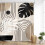 Κουρτίνα ντους Boho 72x72 ίντσες Μαύρο Καφέ Μπεζ Φύλλο Φοίνικα 2