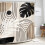 Κουρτίνα ντους Boho 72x72 ίντσες Μαύρο Καφέ Μπεζ Φύλλο Φοίνικα 3