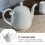 Ceramic Teapot White 1 Piece 8 x 6 Inches 6