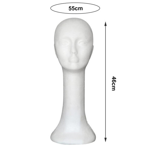 Wig Head Display Stand White Foam Mannequin with Long Neck 1