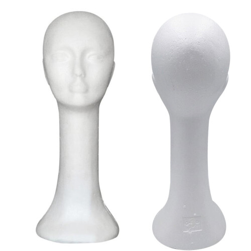 Wig Head Display Stand White Foam Mannequin with Long Neck 2