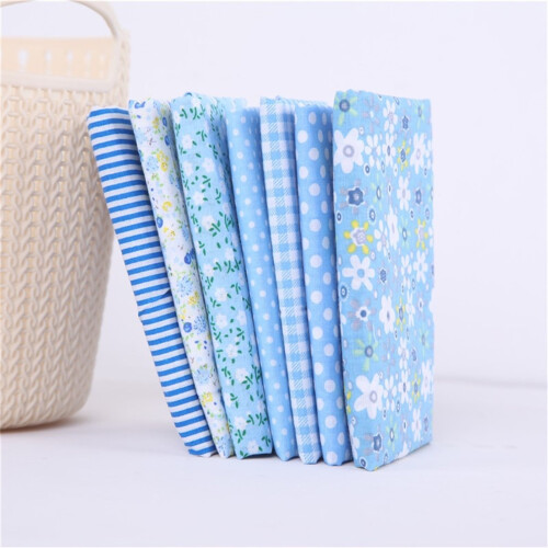 Quilting Fabric Squares Blue 20" x 20" 7-Piece Bundle 2
