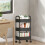 3-Tier Rolling Storage Cart with Armrests Black Plastic 3 6