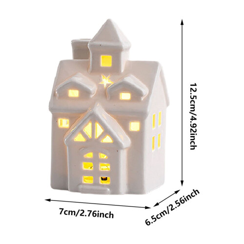 Ensemble de maison de Pâques en céramique avec éclairage LED pour décoration de table 1