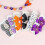 Halloween hair bow with pumpkin bat spider ghost design 4