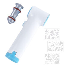 Conjunto de Pintura com Aerógrafo Elétrico para Crianças Inclui 12 Marcadores Coloridos e 3 Modelos de Desenho para Pintura e Artesanato Infantil