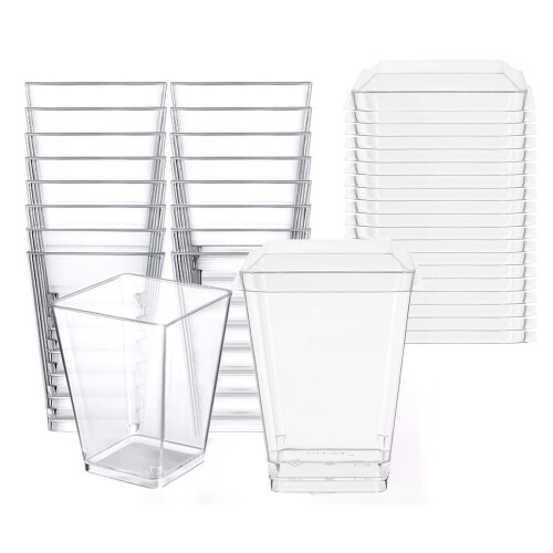 Disposable Plastic Dessert Cups with Lids 150ml 20pcs 1