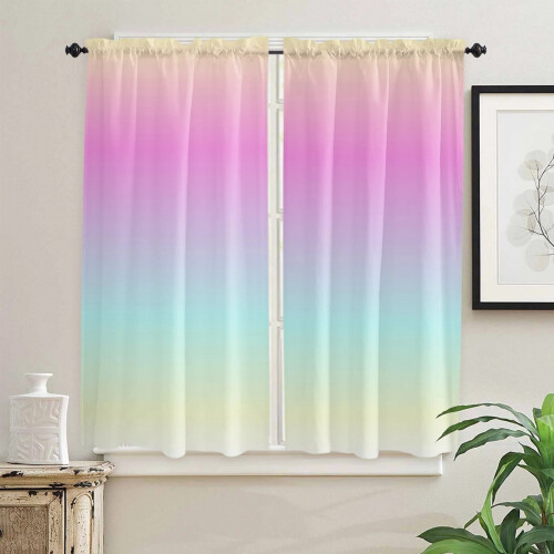 Gradient Curtains Pink Blue Purple Yellow 2-Pack 2
