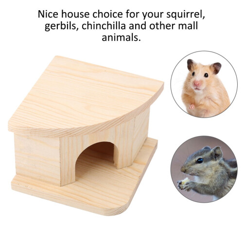 Hamster Wooden Hideout House for Small Animals 1