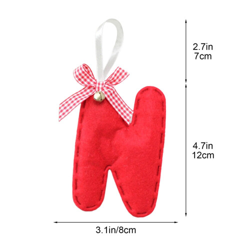 Décorations de Noël en feutrine rouge, lettres A-Z, 26 pièces 2