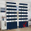 Nautical Stripe Kitchen Curtains Navy White 72x63 Inch 5