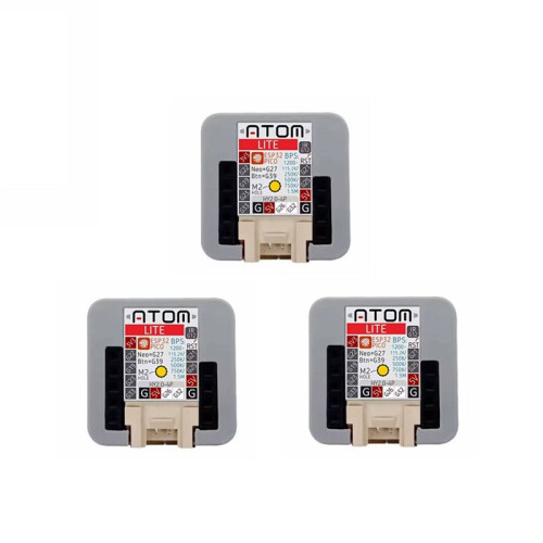 Kit com 3 Placas de Desenvolvimento ATOM Lite ESP32 com Wi-Fi Programável, Controlador Programável ESP32- IoT 1