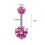 Zirconia Pink Butterfly Belly Button Ring 1 Piece 3
