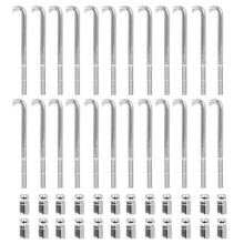 24Pcs Standard Banjo Round Hook Banjo Bracket Hook & Nut Replacement Tension Hook Banjo Flat Hooks Parts Accessories