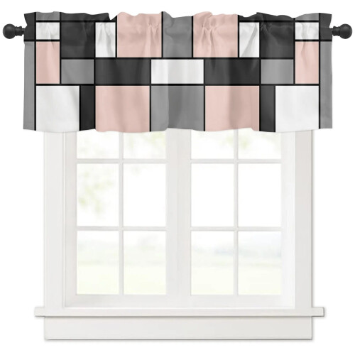 Abstract Geometric Blush Pink Curtains 2-Pack 1