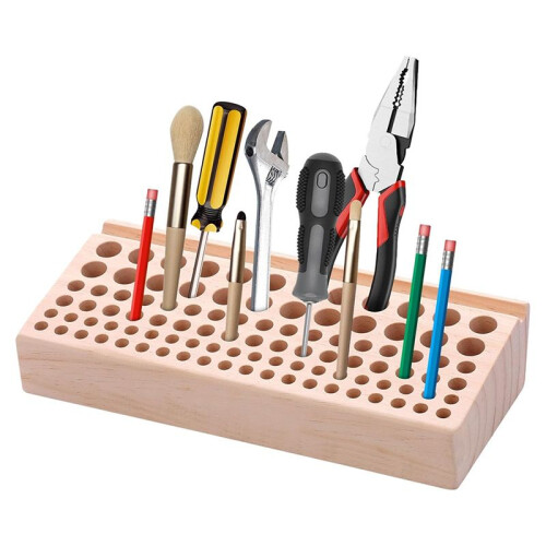 98 Holes Leather  Tool Holder, Leather Working Tool Holder,for Leather Working and Punch Tools Organizer Storage
