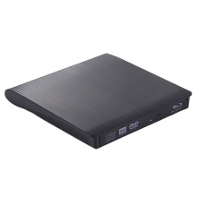 Gravador de Blu-Ray Externo com Acabamento Escovado e Interface Dupla, USB 3.0, para Gravação de DVD/CD, Ideal para Laptops.