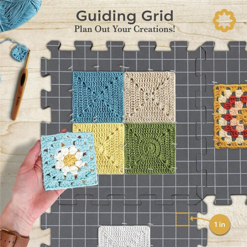 4pcs Knitting Blocking Mats, Needlepoint and Crochet 12.5"X12.5" Grid Boards Knitting Blocking Mats 1