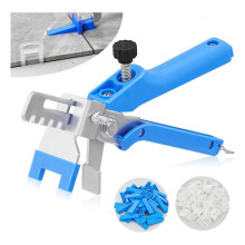 Sistema Nivelamento Ladrilhos 1/16 Polegada com Grampos para Ladrilhos, 500 Clipes Espaçadores para Nivelamento de Ladrilhos e 100 Cunhas