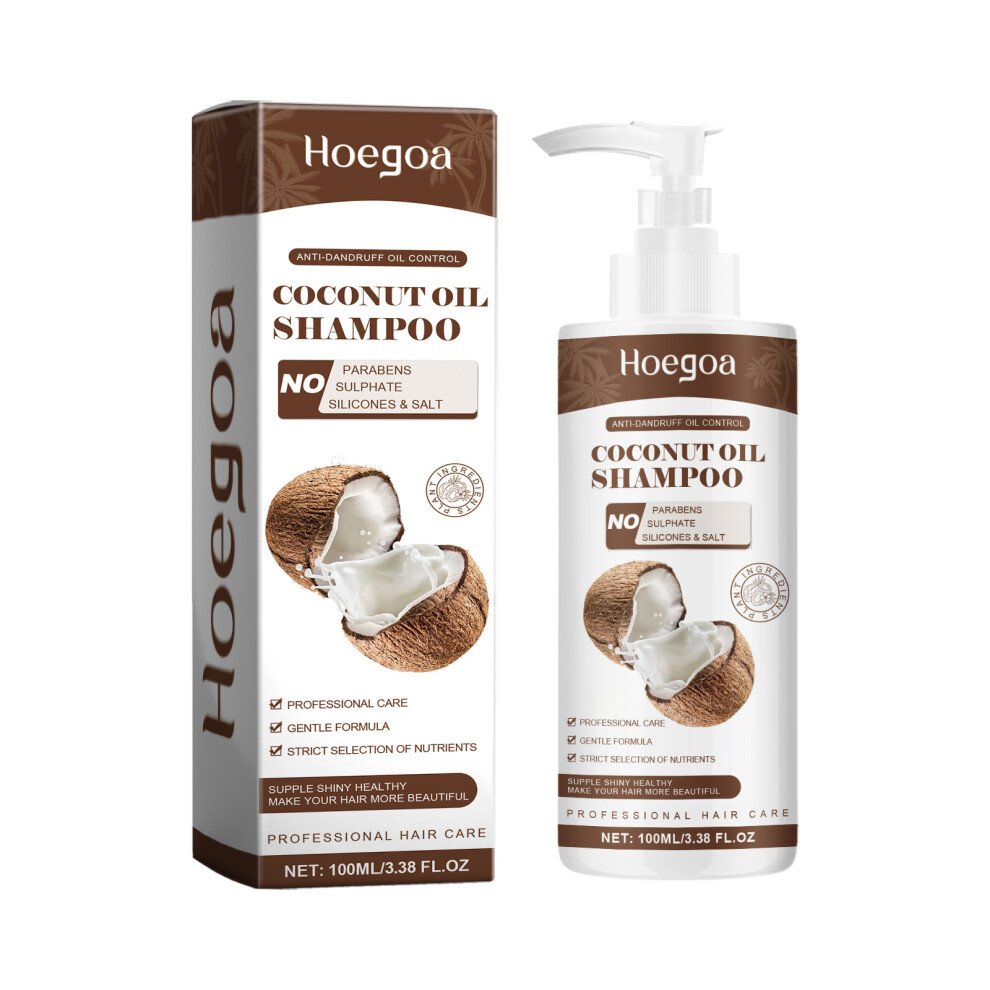(100ml) Hoegoa Coconut Oil Shampoo Cleans Scalp Nourishes Hair Care Shampoo