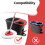 Spin Mop , Base, Handle Replacement Microfiber Spin Mops, 2 Microfiber Mop Refills, 1 Triangle  Cover and Handle 2