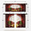 Beige and Orange Abstract Kitchen Curtains Set of 3 2