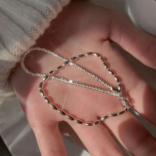 925 Sterling Silver Double Layer Beaded Bracelet 1