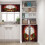 Beige and Orange Abstract Kitchen Curtains Set of 3 6