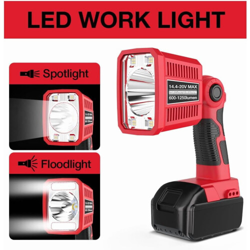 LED Flashlight for Milwaukee M18 18V Battery 1250LM 110 1