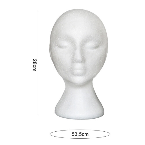 Wig Display Stand White Foam Mannequin Head 1 Pack 1