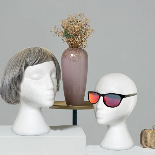 Wig Display Stand White Foam Mannequin Head 1 Pack 2