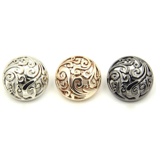 Vintage-Hohlmetallknöpfe, 15 mm, 10 Stück 1