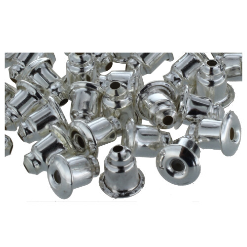 50 pcs of Silver Earrings Fasteners shaped . 1