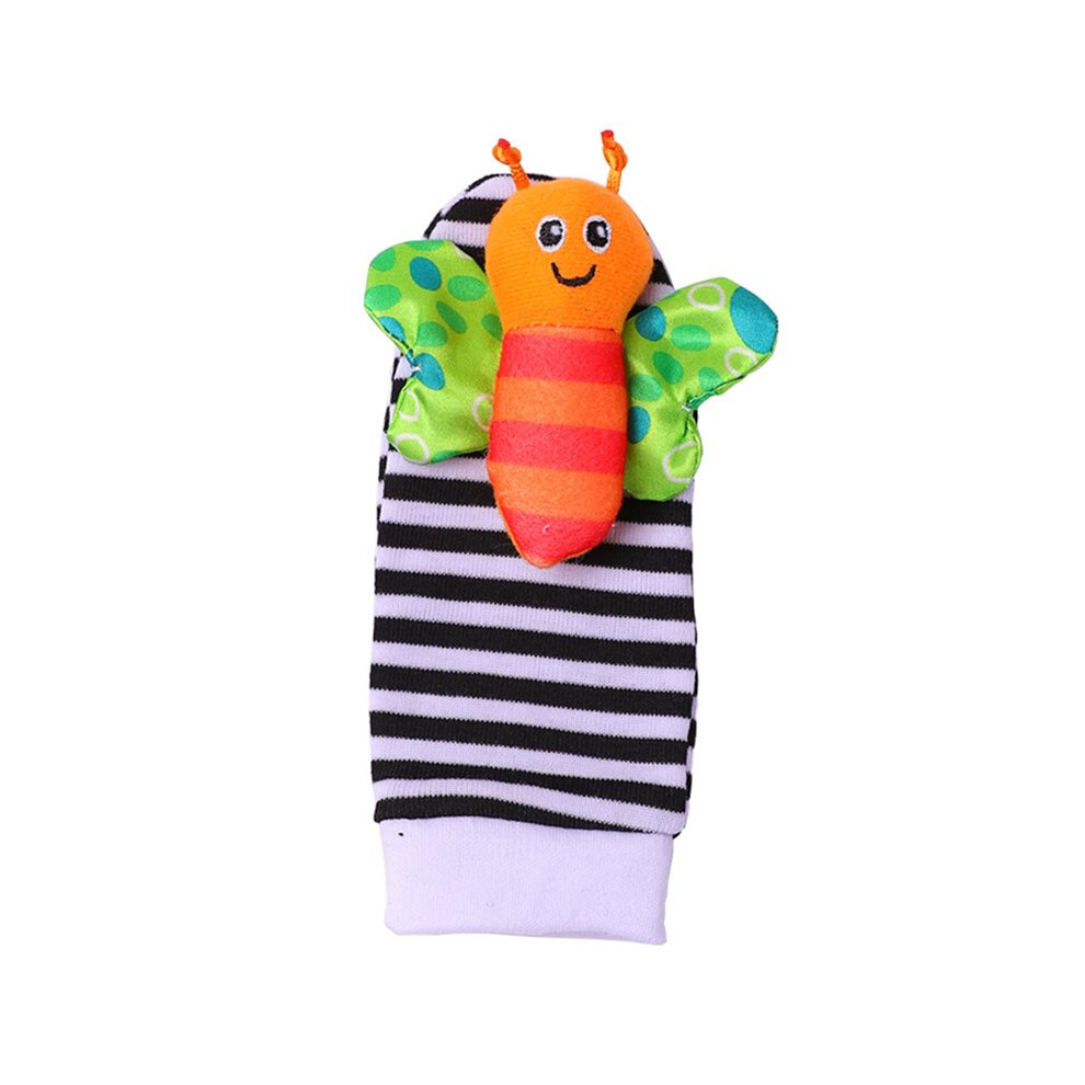 4Pcs Baby Toy 0-12 Months Baby Rattles Toys Animal Socks Wrist Strap +Rattle Foot Socks Bug Wrist Strap Toddler Socks