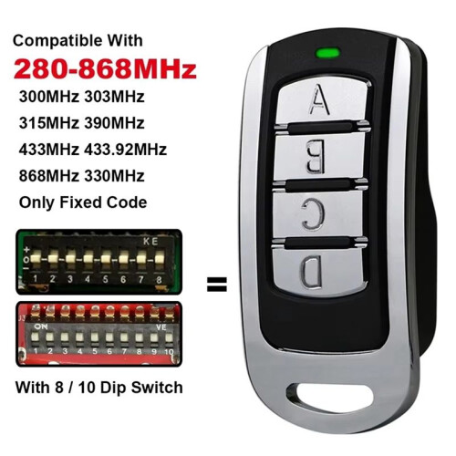 4 in 1 Garage Remote Multi Frequency 287-868MHz Clone 434.42mhz 868.35mhz 433.92 Gate Control Command Transmitter 3pcs 2