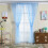 Voile Tulle Willow Leaf Sheer Curtains Set 210x95cm Yellow 2