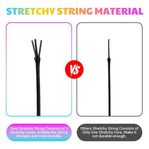 Stretchy Bracelet String Kit with Scissors & Beading Needle, 4 Rolls Elastic String for DIY Crafts, 1mm Stretchy Cord 1