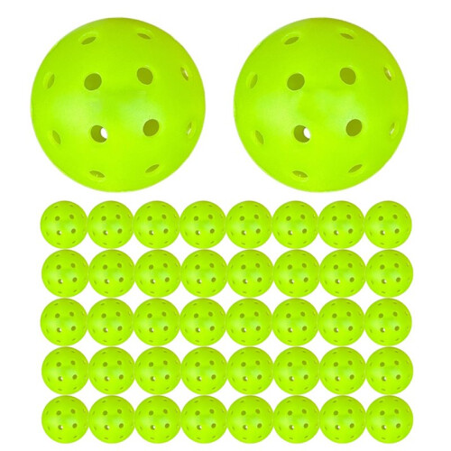 40 Pro Pickleball Balls - 40Pcs, High Visibility Green, Seamless Professional Training
