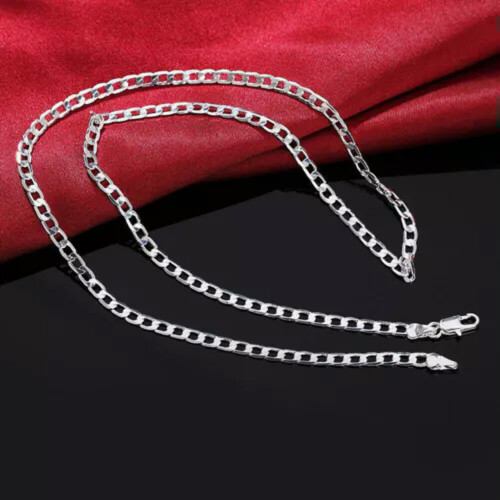 925 Silver Figaro Necklace 4MM 16-30 Inch 2