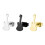 Stainless Steel Gold Plated Guitar Stud Earrings Black 4