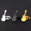 Stainless Steel Gold Plated Guitar Stud Earrings Black 5