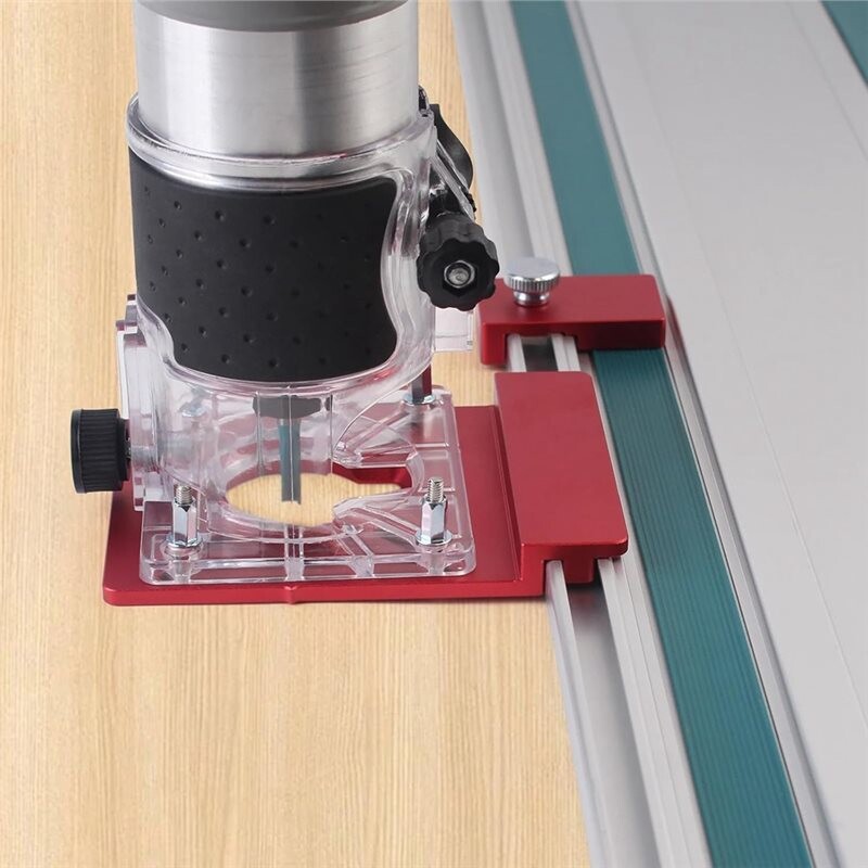 Aluminium Router Guide Aluminum Router Guide Rail Adapter with Limiter Rail Stop for Fixed ...